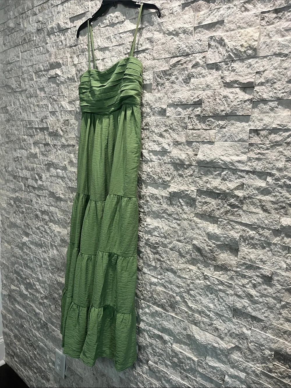 Abercrombie & Fitch Green Tiered Maxi Sundress Sz-SP